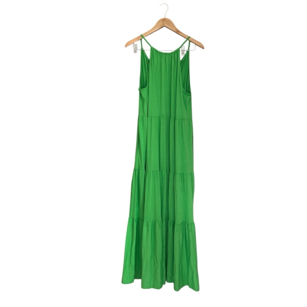 Lilly Pulitzer Maribella Maxi Dress Gecko Green Halter Tiered Size L - Picture 4 of 12